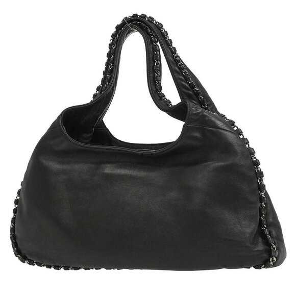 Chanel Black Calfskin Around Chain Hobo Handbag 154254 - Picture 2 of 10
